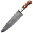 thumbnail image 3 of Custom Handmade Damascus Steel Chef Knife Wood Handle, 3 of 5