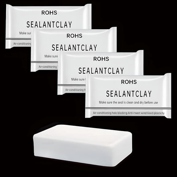 ICERUN 4-Pack White Seal Putty Waterproof Duct Seal Repair Sealing Clay, Quick Mending Mud for Drain Connection, Air Conditioning Hole, Wall Hole