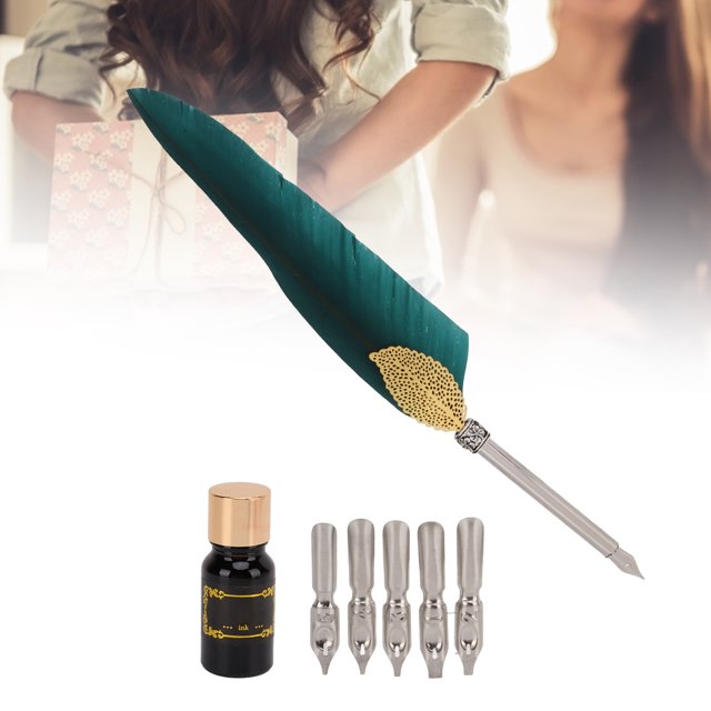 Gift Pen,Feather Pen Set Durable Retro Feather Pen Owl Feather Pen Set High-End Performance
