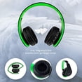 thumbnail image 3 of Cascos inalámbricos PowerLocus Over-Ear Stereo plegables, con micrófono y cable para iPhone, Samsung, LG, iPad (Negro/Verde), 3 of 3