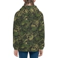 thumbnail image 4 of Hoodies for Teen Girls Boys - Green Camouflage Skull Warm Boys' Fashion Zip Up Hoodies & Sweatshirts, Boys Girls Kids Clothes Size 10-12 Youth Pullover with Kangaroo Pocket, 4 of 5