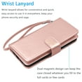 thumbnail image 6 of For iphone 17 Pro Max Case Wallet with Card Holder, Lanyard and Kickstand for Women Men, Ebizware Magnetic Flip Detachable PU Leather Wallet Phone Case Cover for iphone 17 Pro Max 6.9" - Rose, 6 of 7