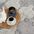 thumbnail image 4 of 2â€™ x 10â€™ Gray Distressed Trellis Pattern Runner Rug, 4 of 26