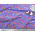 thumbnail image 2 of Soimoi Purple Rayon Crepe Fabric Paint Brush Abstract Printed Fabric 1 Yard 46 Inch Wide, 2 of 3