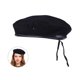 thumbnail image 4 of Sombrero de baile marinero negro Espectáculo de danza cuadrada Boinas de lana de cinco estrellas Militar, 4 of 7