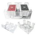 Sardfxul 2/6 Deck Revolving Rotating Canasta Playing Card Tray Plastic