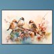 thumbnail image 3 of 5D DIY completo redondo taladro diamante pintura pájaro en una rama kit decoración del hogar, 3 of 9