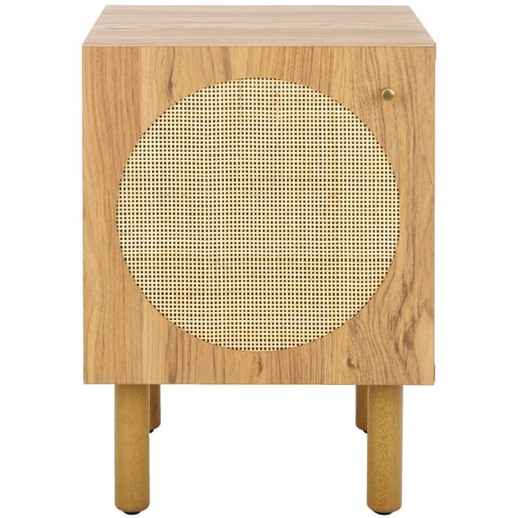 SAFAVIEH Ophelia Coastal 1 Door Night Stand, Oak/Natural (14.8 in. W x 15.5 in. D x 20.8 in. H)