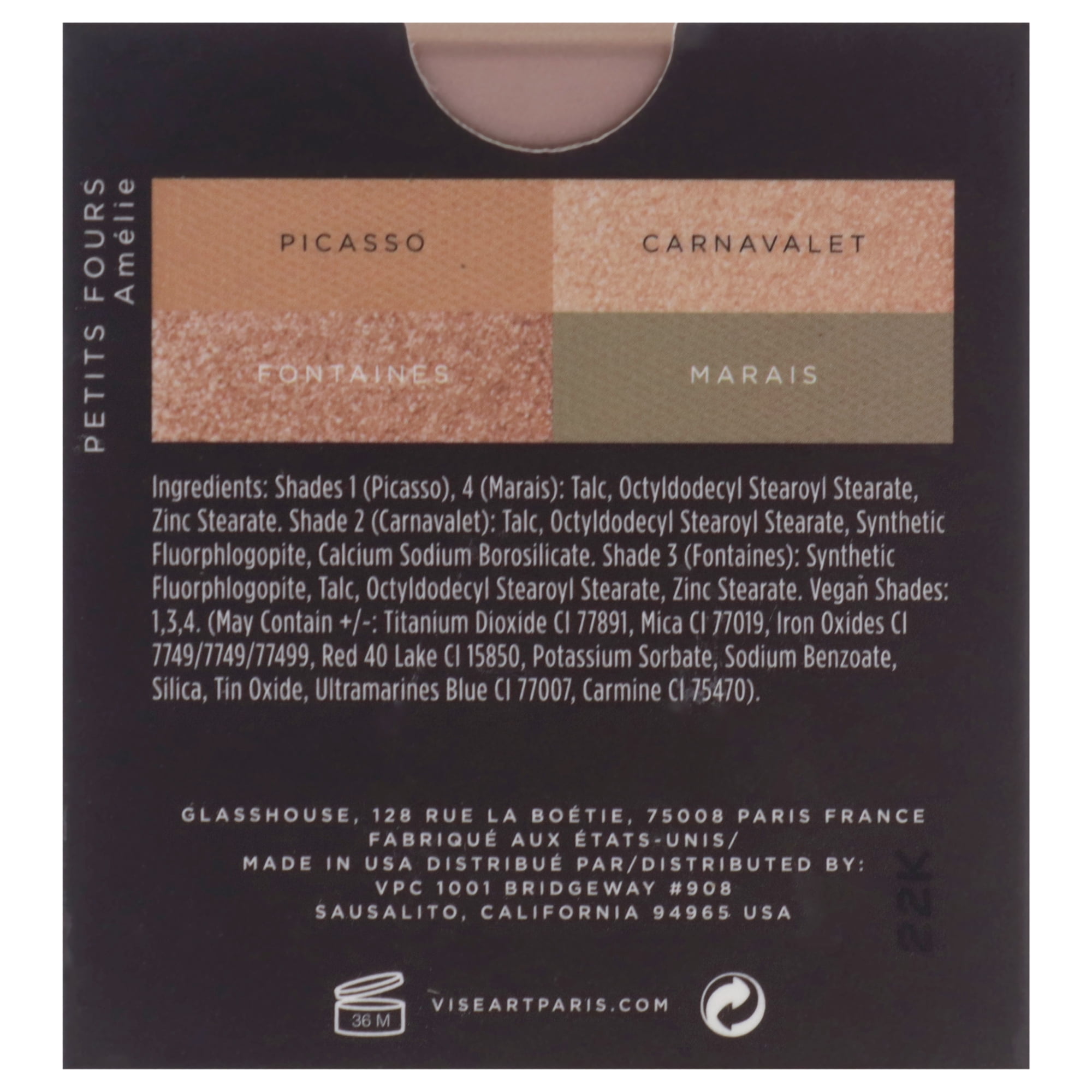 Viseart Paris Petits Fours Eyeshadow Palette - Amelie , 0.21 oz Eye Shadow