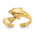 thumbnail image 1 of 14 Carats Or Jaune Dauphin Anneau d'Orteil Réglable Ouvert Midi, 1 of 10