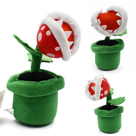 Super Mario Bros Big Poison Piranha Plant Plush Toy Stuffed Doll Xmas Gift 9"