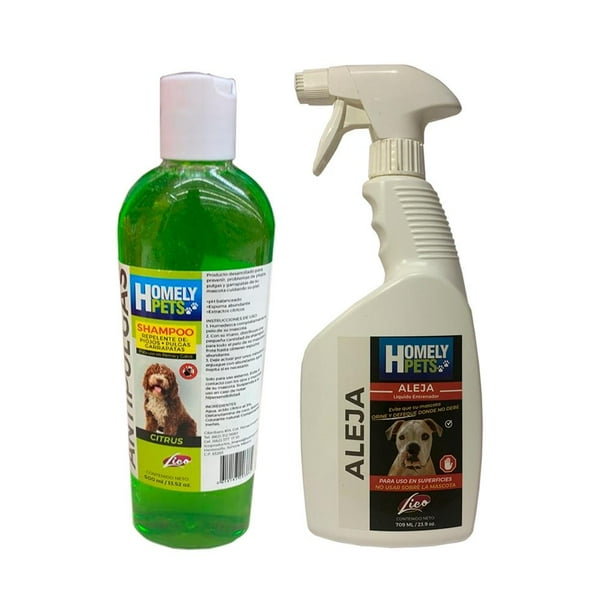 Set de Limpieza para Mascotas Homely Pets Lico Shampoo antipulgas y Líquido Entrenador 2 piezas