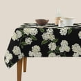 thumbnail image 5 of Black Floral Square Tablecloth 54x54 Inch Green Hydrangea Flower Table Cloth Spring Summer Holiday Table Covers Polyester Indoor Outdoor Farmhouse Tablecloths for Kitchen Dining Party, 5 of 6