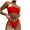 Red, variant on Womens Bikini Two Piece Swimsuits Strapless Bandeau Bathing Suit Triangle Bottoms Slimming Swim Suits,White,M