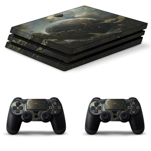 Decal Skin for PS4 Slim / PS4 Pro / PS4, Whole Body Vinyl Sticker Cover for Playstation 4 Console and Controller (Broken Planet-1)