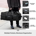 thumbnail image 6 of STOVER 100L Rolling Duffel Backpack With Wheels, Unisex Adult XX-Large 34 Inch Durable Travel Bag With Toiletry Bag, Black, 6 of 7