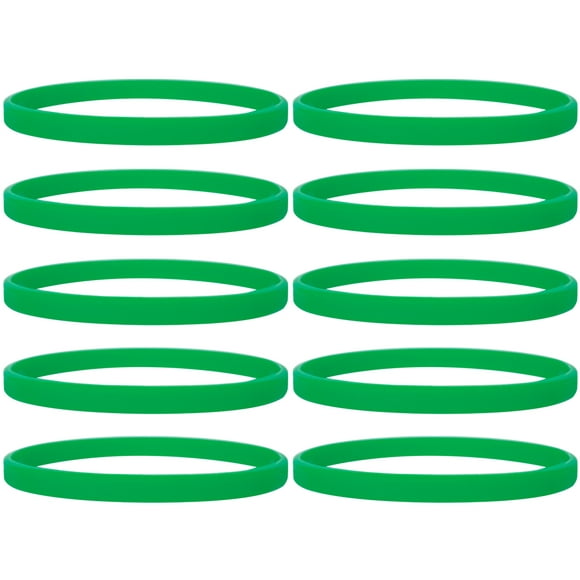 GOGO Bracelets en Silicone Bracelets en Caoutchouc Sport Bandes Minces Parti Favor Gifts-Green-1Pack