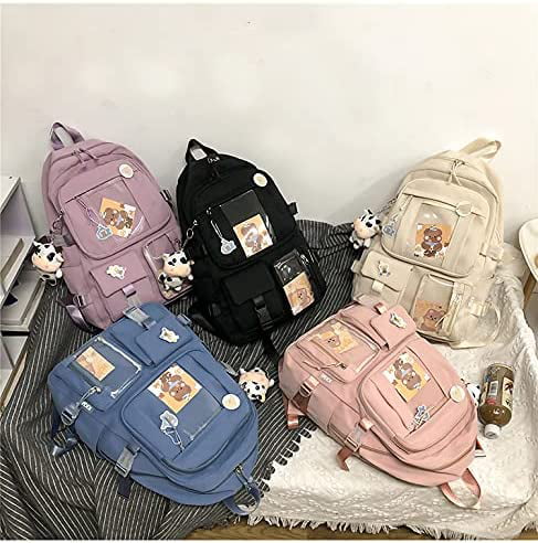 Iguohao Kawaii Backpack With Kawaii Pin And Accessories Cute Kawaii Backpack For School Bag Kawaii Girl Backpack Cute