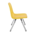 thumbnail image 5 of Factory Direct Partners 10" School Stack Chair, Stacking Student Seat with Chromed Steel Legs and Nylon Swivel Glides; for in-Home Learning or Classroom - Yellow (6-Pack), 5 of 5