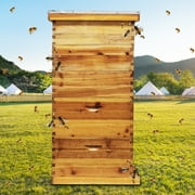 PRIJESSE 5-Layer Bee Hive for Beekeeping - 2 Deep & 3 Medium Boxes with Beeswax Coating, Ventilated Metal Roof (Frames Sold Separately)