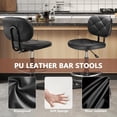 thumbnail image 6 of KLASIKA PU Leather Rolling Stool with Foot Rest Backrest, Drafting Chair with Wheels Adjustable Height, Multi-Purpose Desk Chair for Home Office Bar Kitchen Shop, Black (1PK), 6 of 9