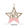 thumbnail image 2 of GadgetVLot Pink Wooden Christmas Tree Pendant Christmas Decorations, 2 of 13