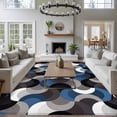 thumbnail image 3 of Blue Grey Abstract Area Rugs 6'x9', Washable Small Throw Rugs for Kitchen Dining room, Modern Geometric Ombre Artwork Indoor Outdoor Rug Non-Slip Low Pile Carpet Runner Reversible Floor Mats, 3 of 8