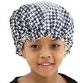 thumbnail image 2 of Satin Bonnet Children‘s Sleeping Cap Soft Night Adjustable Double Sleep Cap(Black), 2 of 3