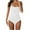 White, variant on Srogem Womens One Piece Swimsuit 2025 Summer Solid Square Neck Tummy Control Modest Full Coverage Ribbed Bathing Suits