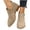 Khaki, variant on Purcolt Women's Faux Suede Ankle Boots Low Chunky Heel Pointed Toe Short Booties Western Cutout Perforated Booties