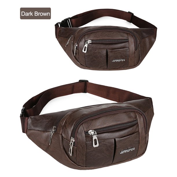 Bolso bandolera para hombre Bolsos cruzados duraderos de PU para deportes de ciclismo (marrón oscuro) Ndcxsfigh Para Estrenar