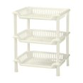 thumbnail image 3 of AuroraX Bathroom Storage Rack Shower Organizer,Rectangular Floor Standing Waterproof Plastic 3 Tier Storage Rack White Plastic, 3 of 3