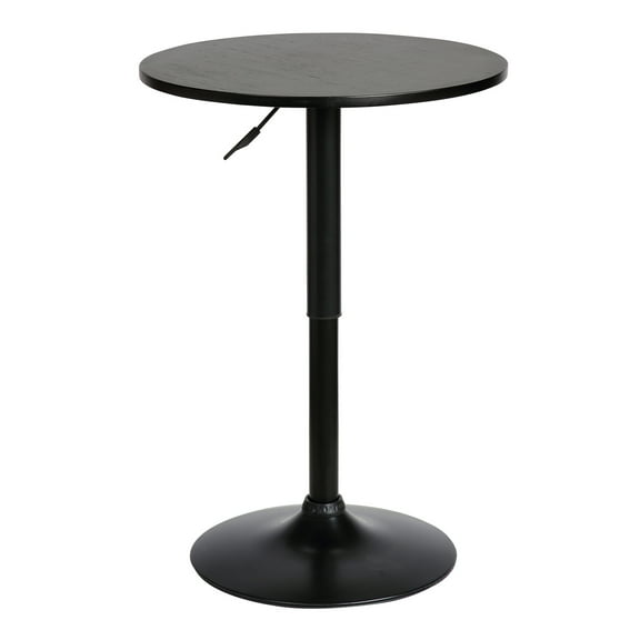 Armen Living Bentley Modern Swivel Adjustable Height Pub Table in Black Wood and Metal