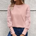 thumbnail image 2 of Womens Long Sleeve Lace T Shirts Crewneck 2026 Fashion Tops Casual Y2K Spring Tees, 2 of 8