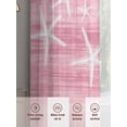 thumbnail image 5 of Pink Coastal Sheer Curtains 96 Inch Length 2 Panels Set, Summer Ocean Waves Ombre Sea Starfish Voile Window Treatment Semi Sheer Long Curtains Drapes for Bedroom/Living Room/Kitchen 52"x96"x2, 5 of 7