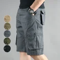thumbnail image 4 of Pantalones cortos cargo para hombre, con botones por encima de la rodilla y bolsillos, pantalones cortos para hombre de gran tamaño, cómodos, holgados, estilo Harajuku, venta al por mayor, 4 of 5