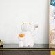 thumbnail image 4 of Escultura de decoración de gato de la , de Animal abstracto, estatua de resina de superficie geométrica, para decoración de blanco Soledad Figura gato de la suerte, 4 of 10
