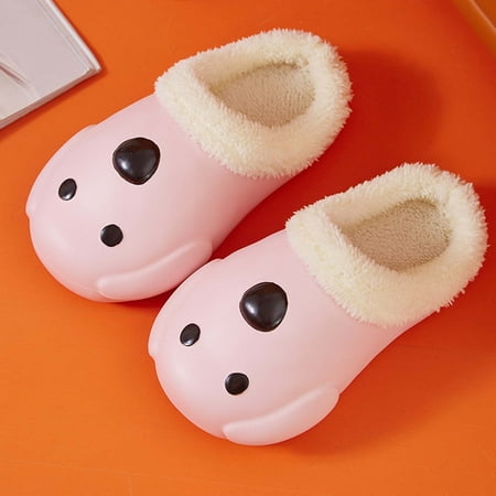 

Bescita Dog Cotton Slippers Female Winter Cartoon Home Antiskid Warm Baby Dog Cotton Slippers