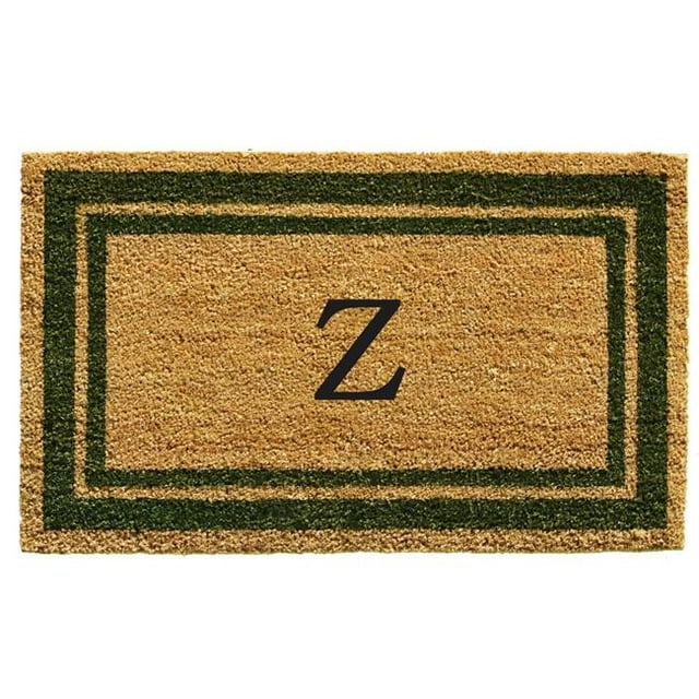 Calloway Mills 153042436Z 24 x 36 in. Sage Green Border Monogram Rectangular Doormat, Natural - Letter Z