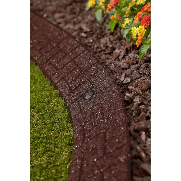 4 ft. Brown Rubber Curb Landscape Edging (4-Pack) 4 ft. Brown Rubber Curb Landscape Edging (4-Pack)