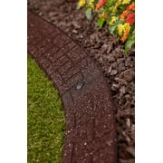 GroundSmart Curb Landscape Edging, 4 Brown Rubber Garden Edging Border, 4 pack
