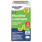 Equate Mini Nicotine Polacrilex Lozenge, Stop Smoking Aid, 4 mg, Citrus Lime, 27 Count