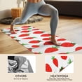 thumbnail image 4 of Red Strawberry Plants White Pattern Hot Yoga Mat Towel Non Slip for Hot Yoga - Quick-Drying Yoga Mat Cover with 4 Corner Pockets with Travel Bag - Hot Yoga Towel Non Slip 70"x26", 4 of 6