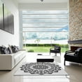 thumbnail image 6 of Ahgly Company Indoor Round Patterned Carbon Gray Area Rugs, 5' Round, 6 of 6