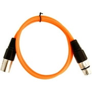 Seismic Audio SAXLX-3, Orange 3 Foot XLR Patch Cable