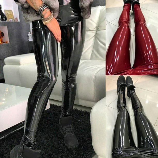 Women Shiny Pant Leggings,Solid Color Spandex Elasticity Casual Trousers  for Women Clothes Leggings (Color : 6, Size : Small) : : Clothing,  Shoes & Accessories