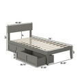 thumbnail image 6 of AFI Boston 14" Twin Wood Platform Bed Frame with Set of 2 Storage Drawers, Grey, 6 of 6