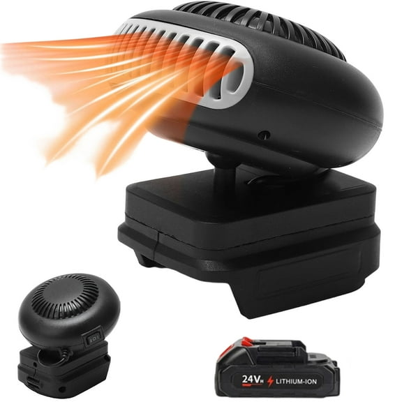Portable Battery Powered Heater, Quiet Long Heating Small Space Heater with USB Ports and 1500mah Batteries, 2 Heat Settings, Anti Tilt Design