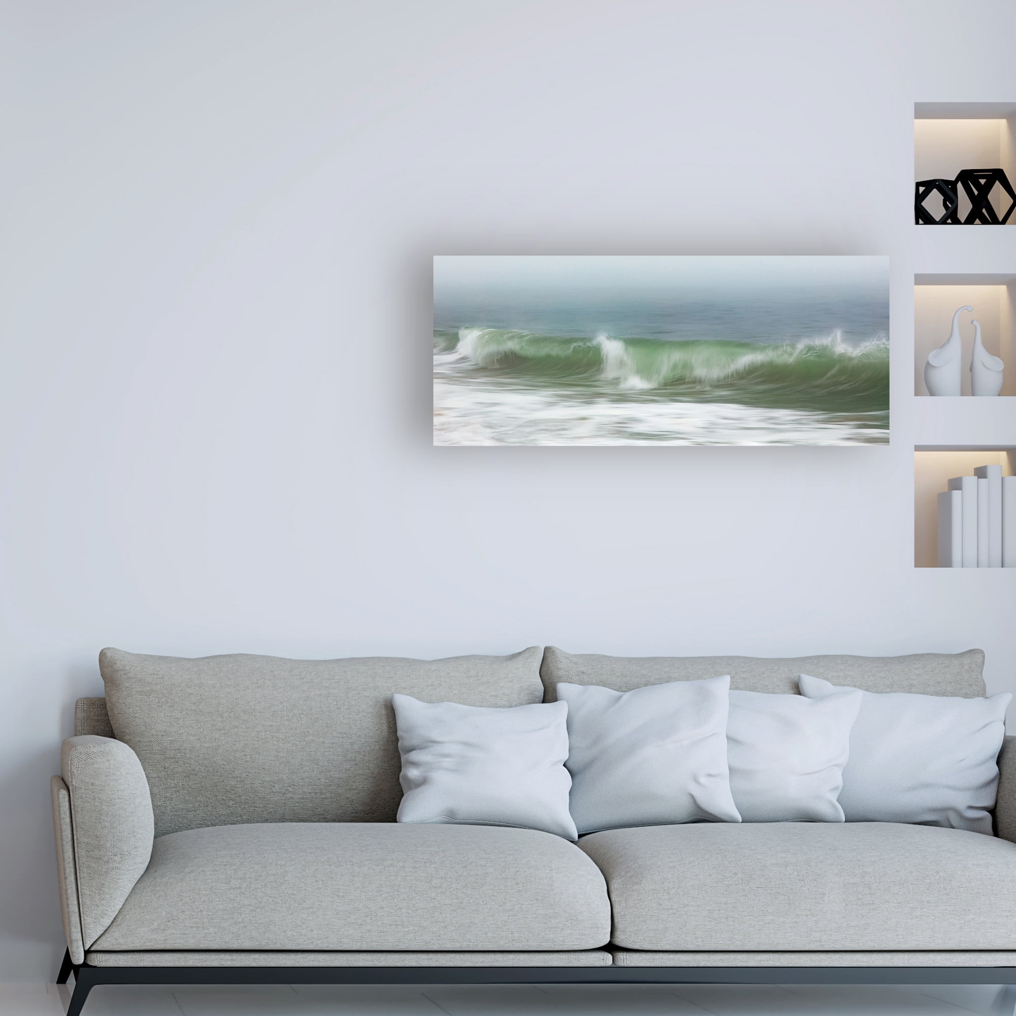 Trademark Fine Art 'Surfside Beach in Fog' Canvas Art by Katherine Gendrea