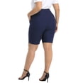 thumbnail image 4 of HDE Plus Size Bermuda Shorts for Women with Pockets Navy 2X, 4 of 6